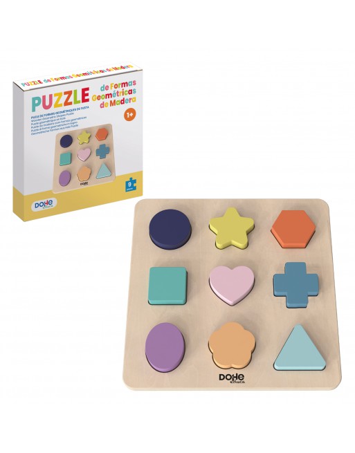 DOHE JUEGO DIDACTICO DE MADERA FIGURAS CON 9 PIEZAS SURTIDO DE FORMA Y COLORES - ID 64010
