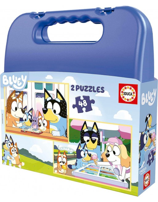 EDUCA MALETA PUZZLE EDUCA 2 JUEGOS DE 48 PIEZAS BLUEY 19831