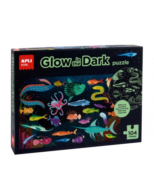 APLI KIDS PUZZLE 104 PIEZAS GLOW IN THE DARK OCEANO TAMAÑO 41X64 CM - 18455