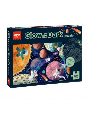 APLI KIDS PUZZLE 104 PIEZAS GLOW IN THE DARK SISTEMA SOLAR TAMAÑO 41X64 CM - 18812