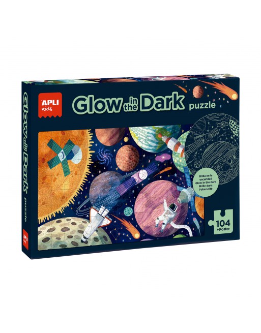 APLI KIDS PUZZLE 104 PIEZAS GLOW IN THE DARK SISTEMA SOLAR TAMAÑO 41X64 CM - 18812