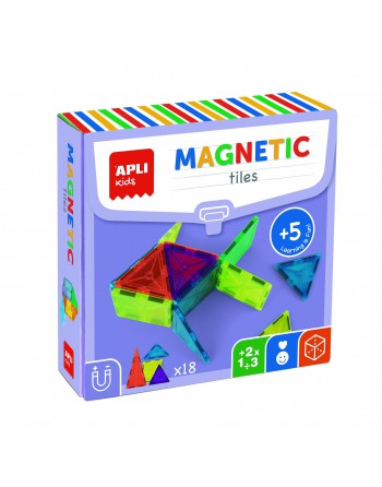 APLI KIDS CAJA 18 PIEZAS BLOQUES MAGNEXICOS TRANSPARENTES 19419