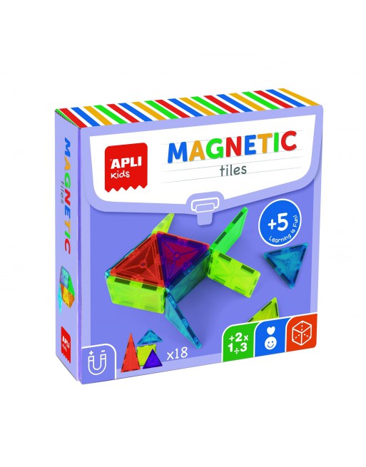 APLI KIDS CAJA 18 PIEZAS BLOQUES MAGNEXICOS TRANSPARENTES 19419