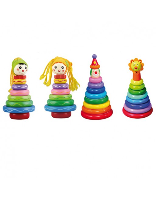SMART JUEGO DE ANILLAS APILABLES DE MADERA DECORADO Y CON MUÑECOS FANTASIA  68031800