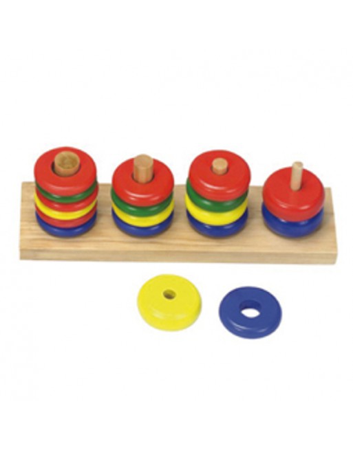 SMART JUEGO DE ANILLAS APILABLES DE MADERA PINTADO VARIOS TAMAÑOS  68032300
