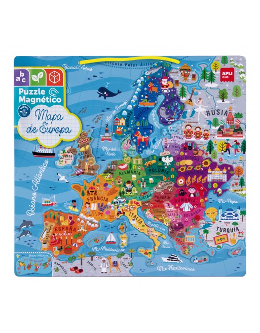 APLI MAPA DE EUROPA MAGNETICO CON PIEZAS ENCAJABLES DE PAISES - 19246