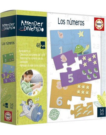 EDUCA JUEGO EN FORMA DE PUZZLE 40 PIEZAS QUE FORMAN 10 ENCAJABLES A PARTIR DE 3 AÑOS APRENDER NUMEROS 18695