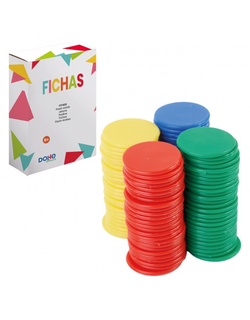 DOHE FICHAS REDONDAS PLANAS 4 COLORES - ID 01009