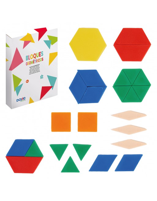 DOHE CUERPOS GEOMETRICOS PLANOS 250 PIEZAS EN 6 FIGURAS - ID 01003
