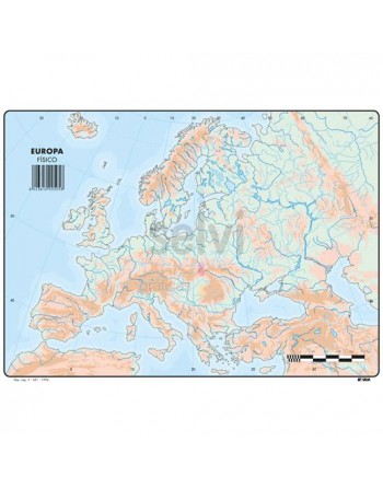 SELVI MAPA MUDO FÍSICO DE EUROPA A4 -50U- 505