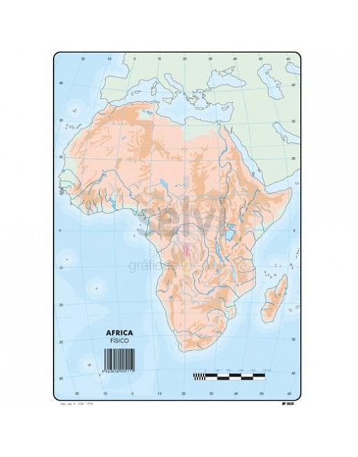 SELVI MAPA MUDO FÍSICO DE AFRICA A4 -50U- 511