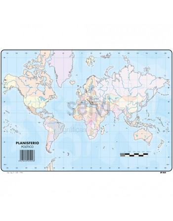 SELVI MAPA MUDO PLANISFERIO POLITICO A4 -50U- 509