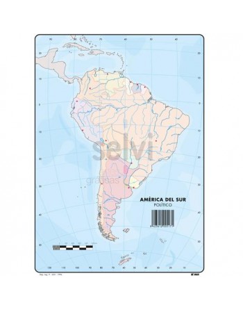 SELVI MAPA MUDO POLÍTICO DE AMERICA DEL SUR A4 -50U- 517