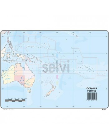 SELVI MAPA MUDO POLÍTICO DE OCEANÍA A4 -50U- 507