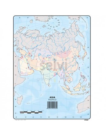 SELVI MAPA MUDO POLÍTICO DE ASIA A4 -50U- 503