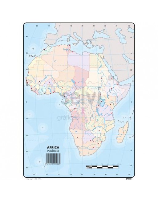 SELVI MAPA MUDO POLÍTICO DE AFRICA A4 -50U- 508
