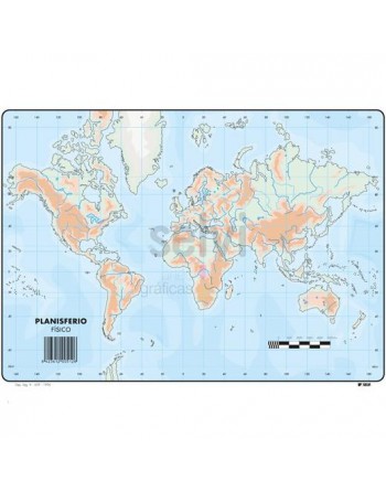 SELVI MAPA MUDO PLANISFERIO FISICO A4 -50U- 512