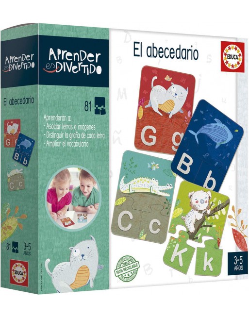 EDUCA JUEGO EN FORMA DE PUZZLE 81 PIEZAS QUE FORMAN 27 ENCAJABLES A PARTIR DE 3 AÑOS APRENDER ABECEDARIO 18696