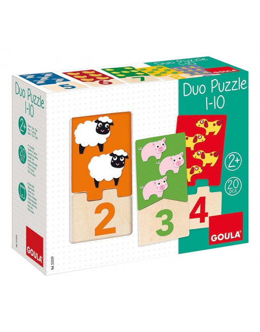 GOULA PUZZLE DUO 1-10 20 PIEZAS MADERA - 53329