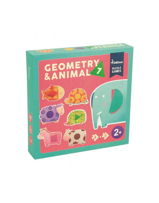 MIDEER SET 7 PUZZLES ANIMALES+GEOMETR. - MD3022