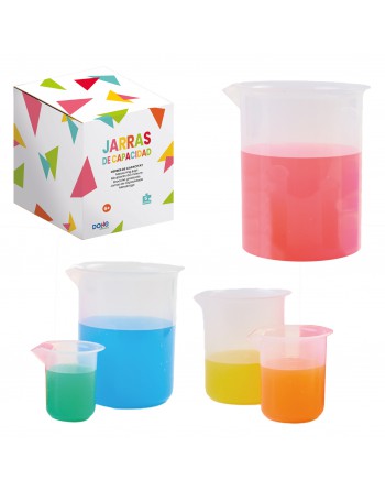 DOHE 5 RECIPIENTES GRADUADOS PARA MEDIR EL VOLUMEN DE LOS LIQUIDOS - ID 01012