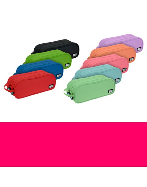 GRAFOPLAS PORTATODO DOBLE REDONDO 2 COMPARTIMENTOS 24,5 X 9,5 cm COLOR MAGENTA 37543958