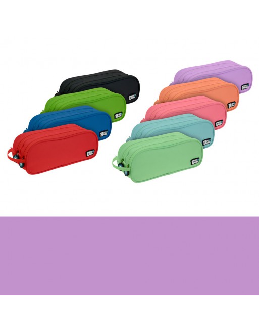 GRAFOPLAS PORTATODO DOBLE REDONDO 2 COMPARTIMENTOS 24,5 X 9,5 cm COLOR LAVANDA 37543964
