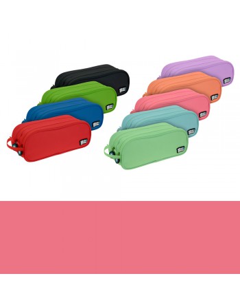 GRAFOPLAS PORTATODO DOBLE REDONDO 2 COMPARTIMENTOS 24,5 X 9,5 cm COLOR CORAL 37543983