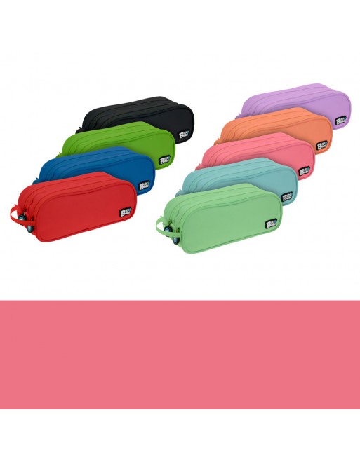 GRAFOPLAS PORTATODO DOBLE REDONDO 2 COMPARTIMENTOS 24,5 X 9,5 cm COLOR CORAL 37543983