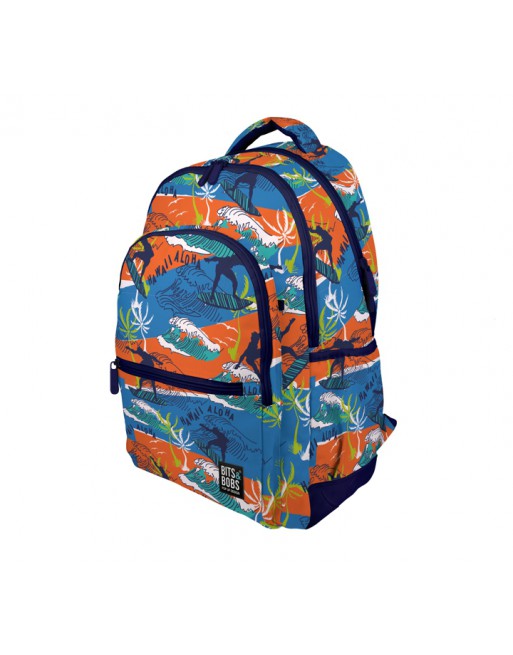 GRAFOPLAS MOCHILA RUBBER HAWAII GRANDE 3 COMPARTIMENTOS ACOLCHADO PARA PORTATIL BASE CON GOMA 33X46X22,5 CM 7500722