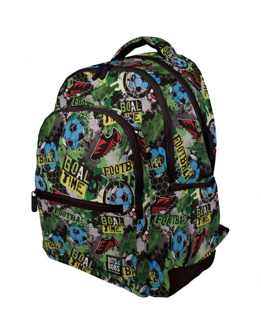 GRAFOPLAS MOCHILA RUBBER GOAL TIME GRANDE 3 COMPARTIMENTOS ACOLCHADO PARA PORTATIL BASE CON GOMA 33X46X22,5 CM - 37500742