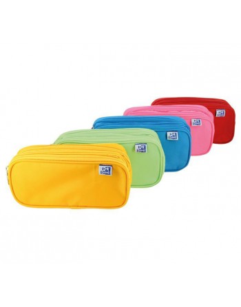 OXFORD 5 ESTUCHES KANGOO KIDS TRIPLE CREMALLERA 22,5X11X7CM SURTIDO VIVOS - 400161345