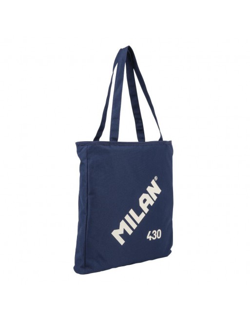 MILAN BOLSA ASA LARGA LOGO MILAN TOTE BAG SERIE 1918 CREMALLERA AZUL 62102SNCB