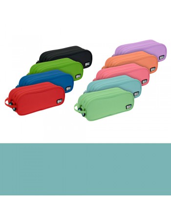 GRAFOPLAS PORTATODO DOBLE REDONDO 2 COMPARTIMENTOS 24,5 X 9,5 cm COLOR TURQUESA 37543936