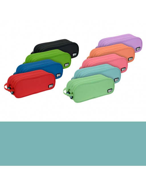GRAFOPLAS PORTATODO DOBLE REDONDO 2 COMPARTIMENTOS 24,5 X 9,5 cm COLOR TURQUESA 37543936
