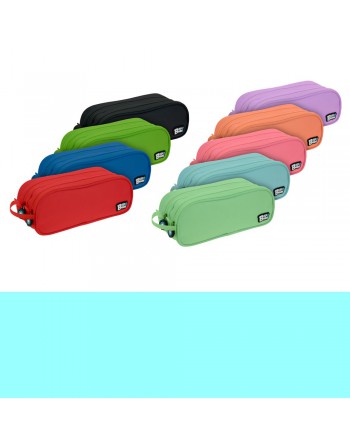 GRAFOPLAS PORTATODO DOBLE REDONDO 2 COMPARTIMENTOS 24,5 X 9,5 cm COLOR AZUL SOFT 37543991
