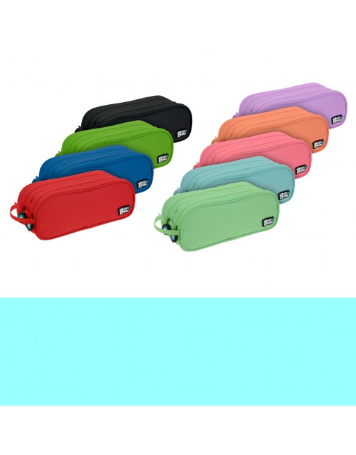 GRAFOPLAS PORTATODO DOBLE REDONDO 2 COMPARTIMENTOS 24,5 X 9,5 cm COLOR AZUL SOFT 37543991