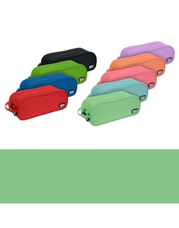 GRAFOPLAS PORTATODO DOBLE REDONDO 2 COMPARTIMENTOS 24,5 X 9,5 cm COLOR MINT SOFT 37543992