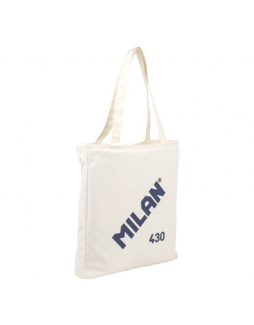 MILAN BOLSA ASA LARGA LOGO MILAN TOTE BAG SERIE 1918 CREMALLERA BEIGE 62102SNCBG