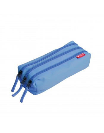 ENRI ESTUCHE 3 CREMALLERAS FORRADO INTERIOR 22X4X8 CM AZUL 400185107