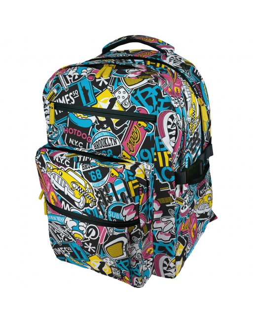GRAFOPLAS MOCHILA BIGPACK NYC GRANDE 3 COMPARTIMENTOS ACOLCHADO PARA PORTATIL BOLSILLOS EXTRA 32 X 46 X 24 CM 37501910