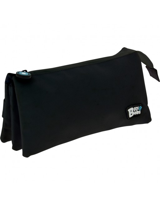 GRAFOPLAS PORTATODO 3 COMPARTIMENTO CON 1 CREMALLERA 23,5 X 12 X 14 CM COLOR NEGRO 37545410