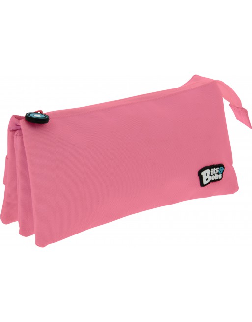 GRAFOPLAS PORTATODO 3 COMPARTIMENTO CON 1 CREMALLERA 23,5 X 12 X 14 CM COLOR ROSA CLARO 37545453