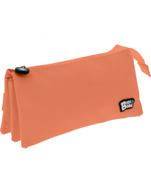 GRAFOPLAS PORTATODO 3 COMPARTIMENTO CON 1 CREMALLERA 23,5 X 12 X 14 CM COLOR CORAL 37545483