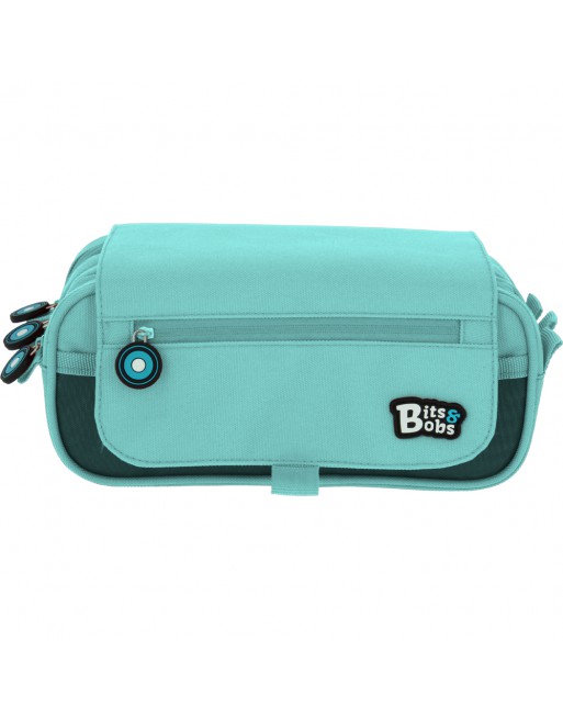 GRAFOPLAS BITS PORTATODO 3 COMPARTIMENTO, TAPA CON BOLSILLO 23 X 10 X 10 CM COLOR CELESTE 37543231