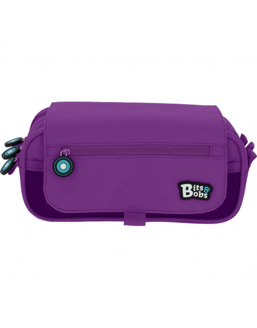 GRAFOPLAS BITS PORTATODO 3 COMPARTIMENTO, TAPA CON BOLSILLO 23 X 10 X 10 CM COLOR VIOLETA 37543235