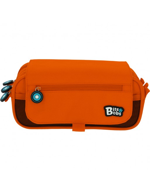 GRAFOPLAS BITS PORTATODO 3 COMPARTIMENTO, TAPA CON BOLSILLO 23 X 10 X 10 CM COLOR NARANJA 37543252