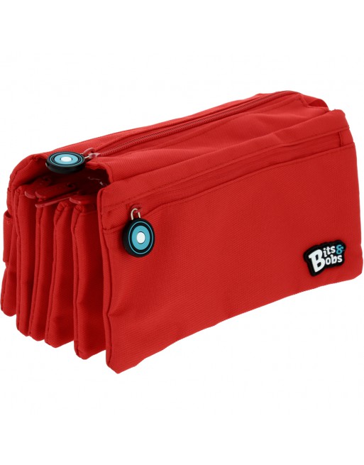 GRAFOPLAS BITS PORTATODO CUADRUPLE, TAPA Y BOLSILLO 23 X 12 X 12 CM COLOR ROJO 37543351
