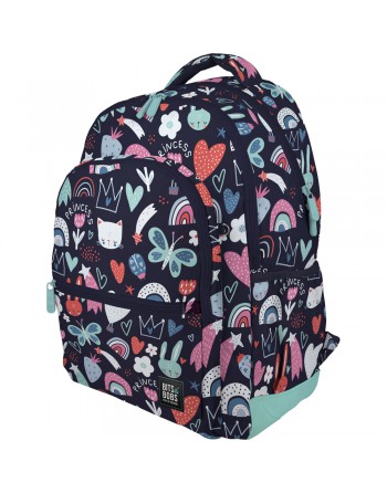 GRAFOPLAS MOCHILA RUBBER PRINCESS GRANDE 3 COMPARTIMENTOS ACOLCHADO PARA PORTATIL BASE CON GOMA 33x46x22,5 CM 37500737