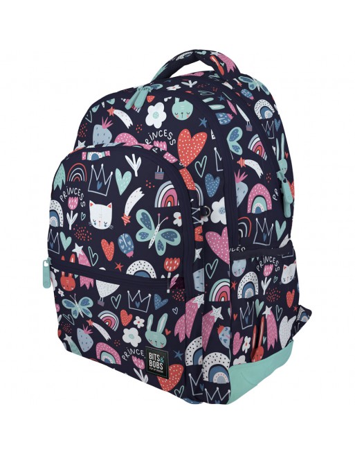 GRAFOPLAS MOCHILA RUBBER PRINCESS GRANDE 3 COMPARTIMENTOS ACOLCHADO PARA PORTATIL BASE CON GOMA 33X46X22,5 CM 37500737